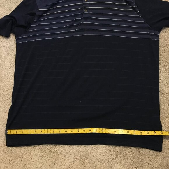 Kirkland Performance Polo Mens Blue and White Stripe Shirt - Picture 11 of 13